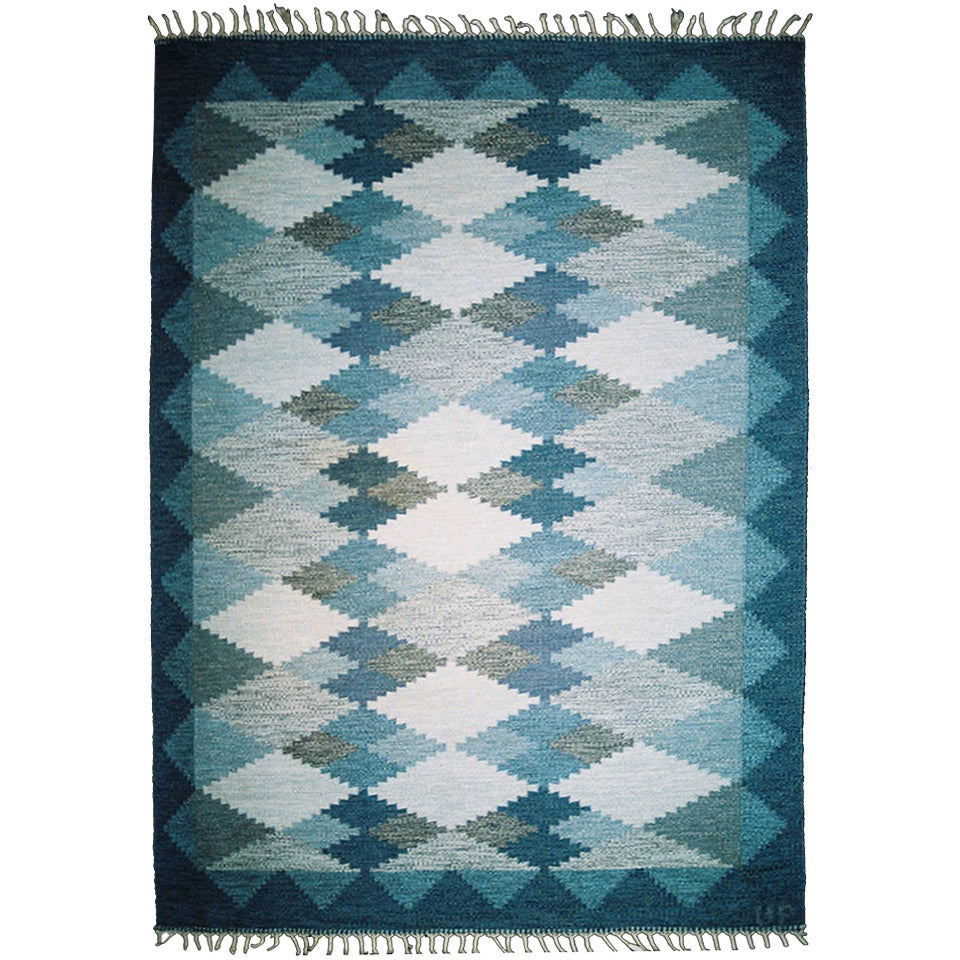 Swedish Flatwoven Carpet-designer Ulla Parkdah For Sale