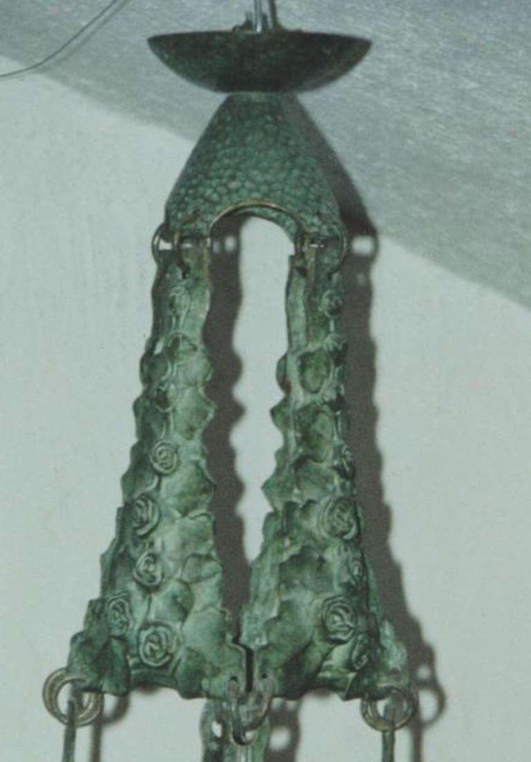 Brass Swedish patinated bronze lamp by Alice Nordin. For Sale