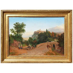 "Road to Orticoli" Oil on Canvas, 19th Century