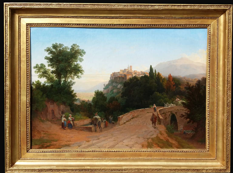 "Road to Orticoli" Oil on Canvas, 19th Century