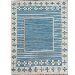 Swedish Flat-Weave Rug Designed by Edna Martin