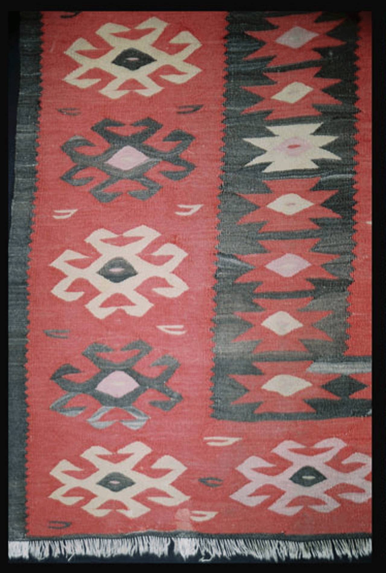 Wool Sarköy Kilim, 19th Century For Sale