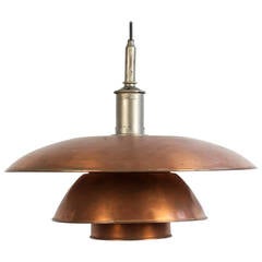 Large Poul Henningsen 5/5 Copper Pendant, Stamped "Pat. Appl."