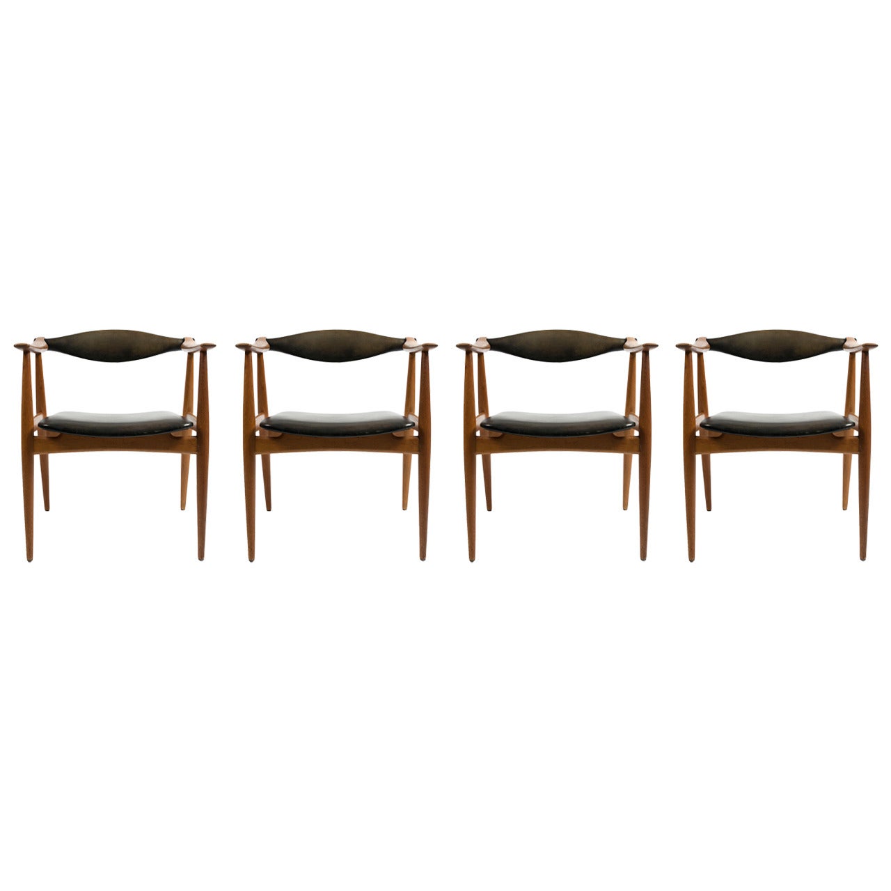 Hans J. Wegner Set of Four Oak CH34 Chairs