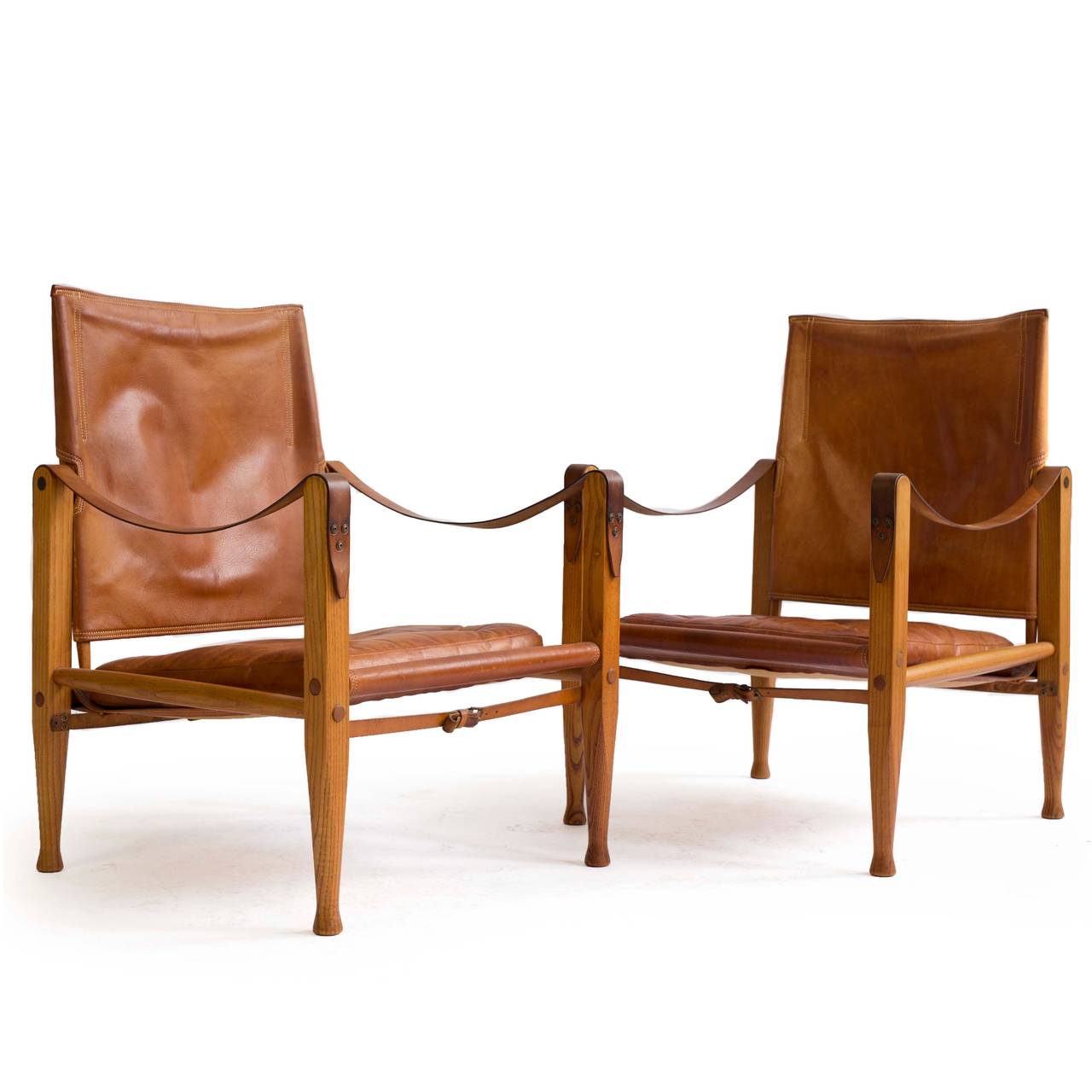 Mid-20th Century Kaare Klint Pair of 'Safari Chairs' for Rud. Rasmussen