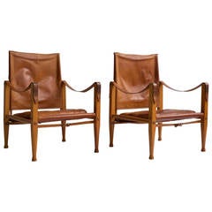 Kaare Klint Pair of 'Safari Chairs' for Rud. Rasmussen