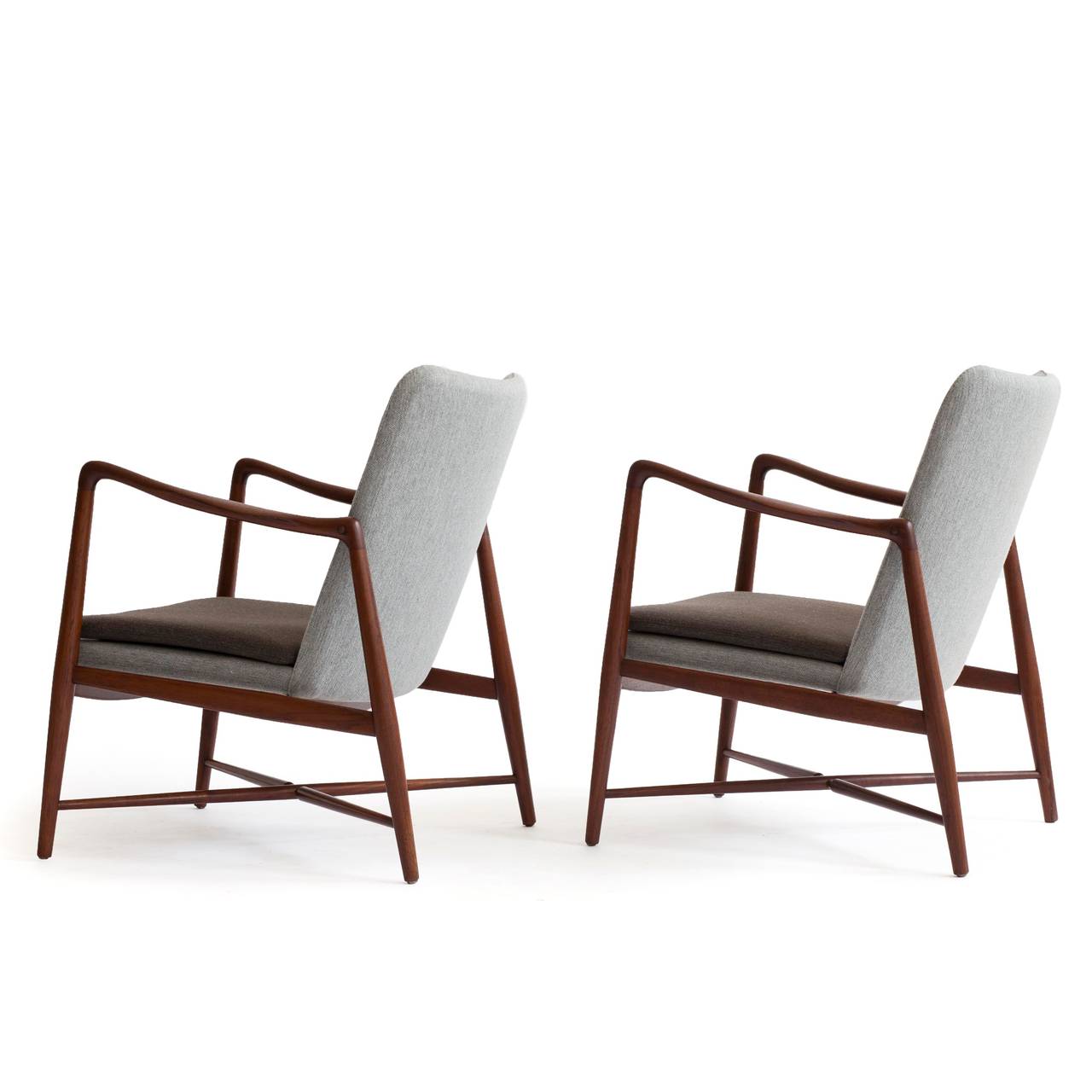 Danish Pair of Finn Juhl 'Fireplace Chairs' for Bovirke