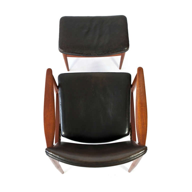Mid-20th Century Jacob Kjaer Lounge Chair with Ottoman