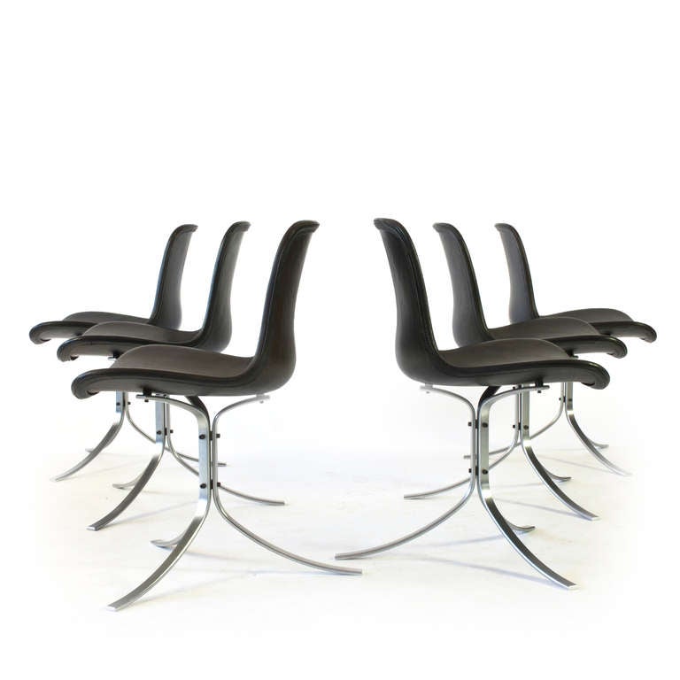 Set of Six Poul Kjaerholm PK 9 Dining Chairs for E. Kold Christensen 2