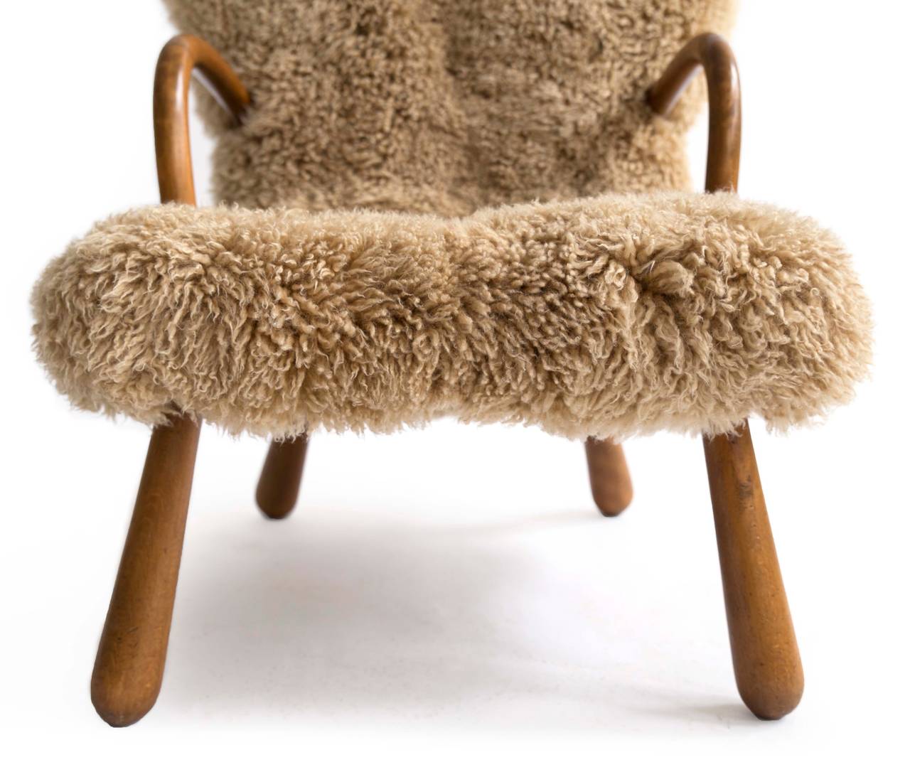 Anonymous Lambskin Lounge Chair In Excellent Condition In Copenhagen, DK