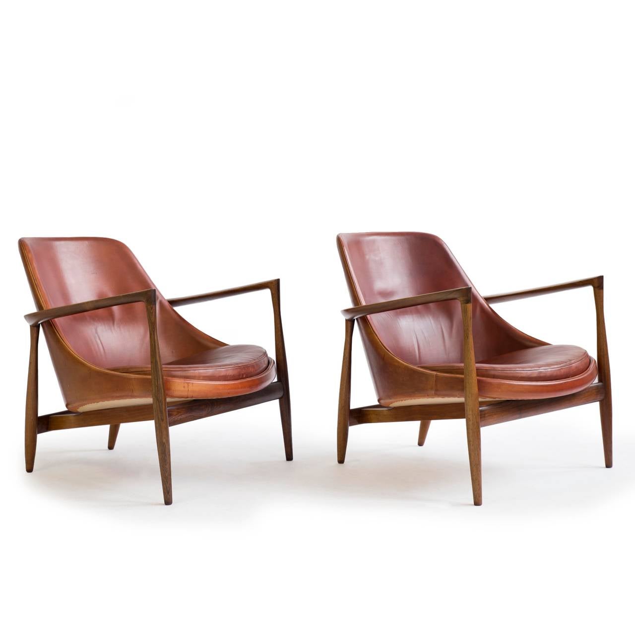 Mid-20th Century Pair of Ib Kofod-Larsen Rosewood Elizabeth Chairs for Christensen and Larsen