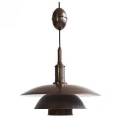 Poul Henningsen 4/4 copper pendant with height adjustment, 1930's