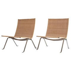 Pair of Poul Kjaerholm PK-22 Chairs by E. Kold Christensen