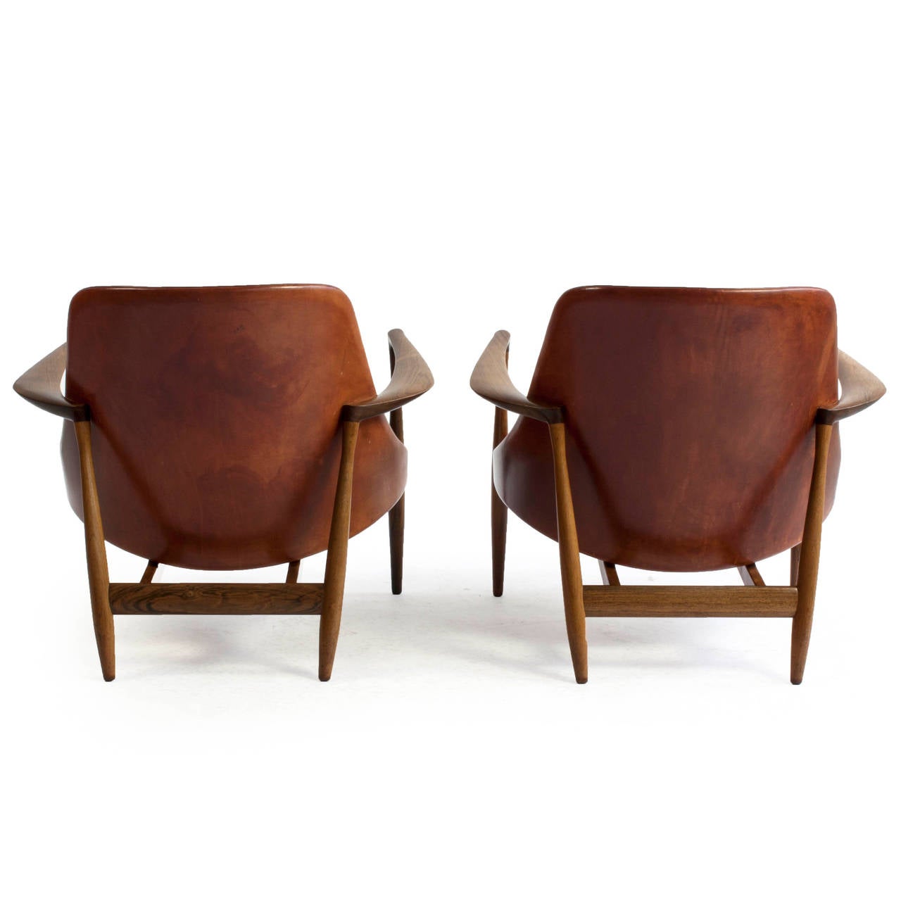 Pair of Rosewood Ib Kofod-Larsen Elizabeth Chairs In Excellent Condition In Copenhagen, DK