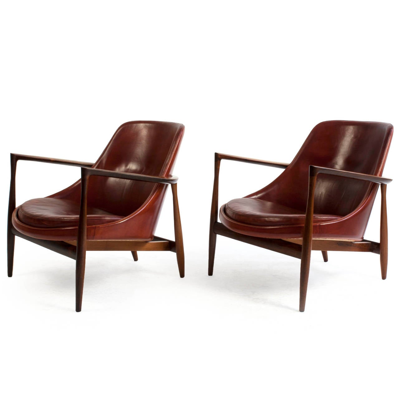 Danish Pair of Rosewood Ib Kofod-Larsen Elizabeth Chairs