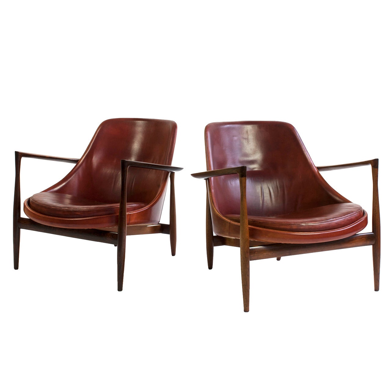 Pair of Rosewood Ib Kofod-Larsen Elizabeth Chairs