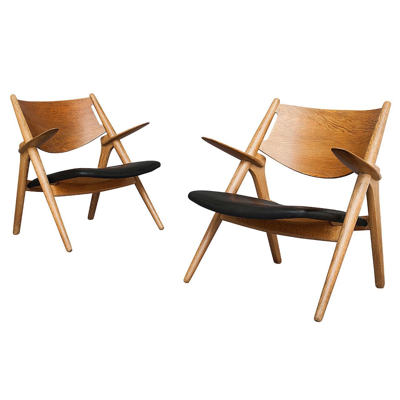 Pair of "Sawbuck" Lounge Chairs by Hans J. Wegner for Carl Hansen & Son