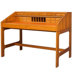 Retro Roll Top Bureau or Desk by John Mortensen for Brdr. Andersen, Cabinetmakers