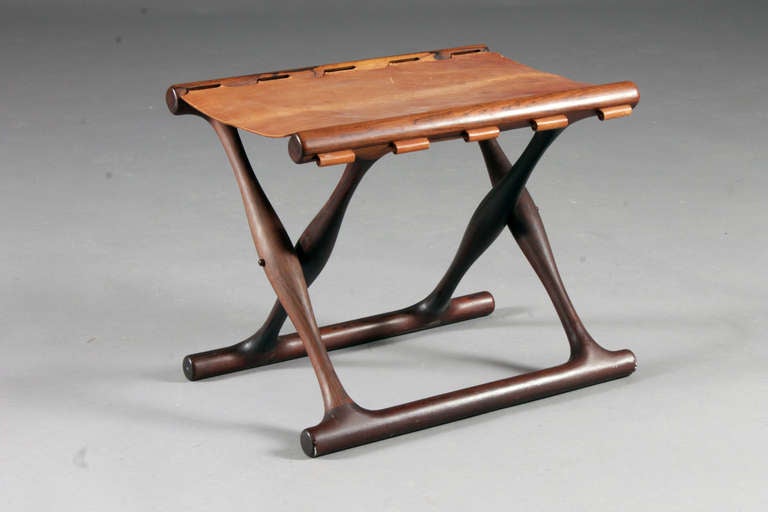 "Guldhoj" Folding Stool By Poul Hundevad