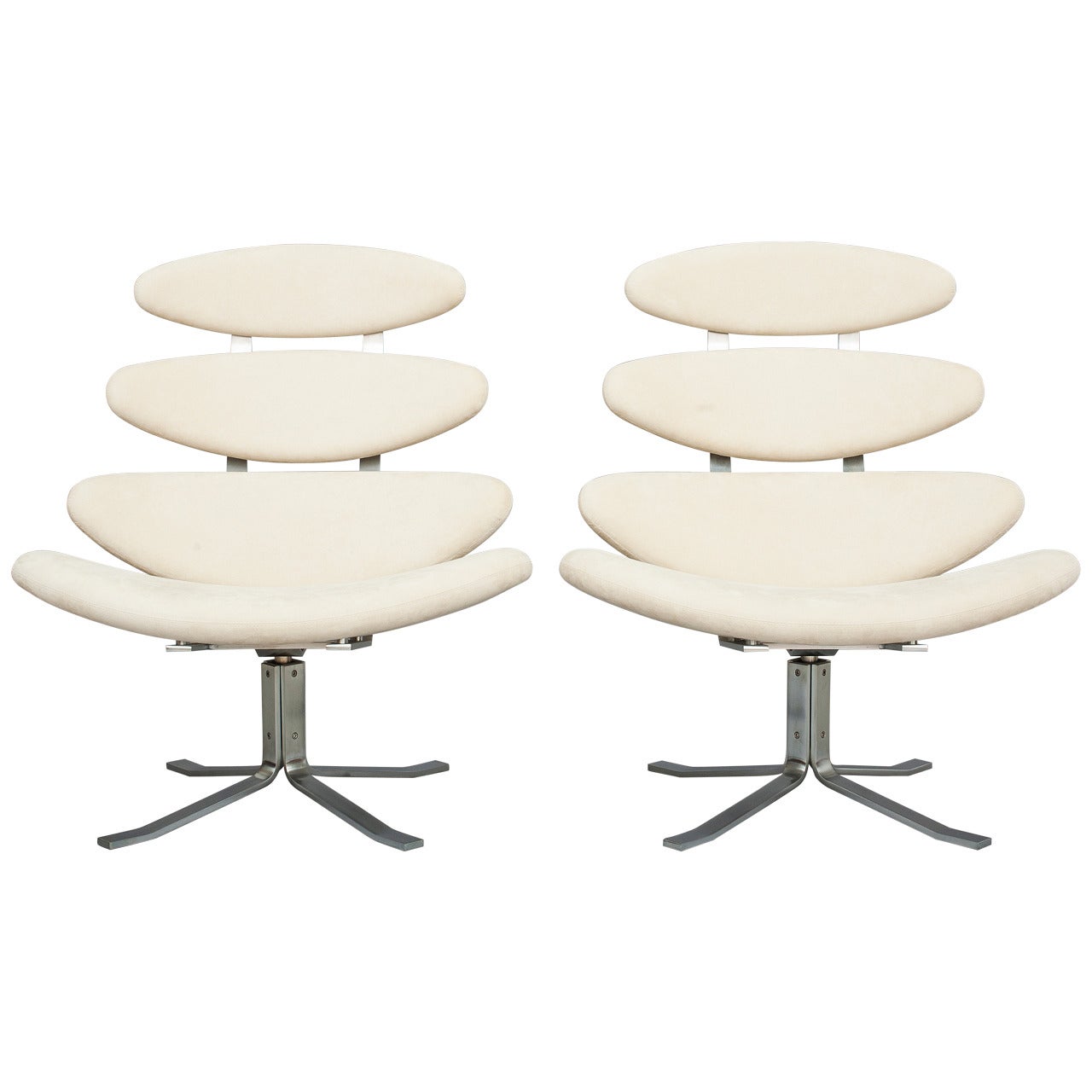 Pair of "Corona" Chairs by Poul M. Volther for Erik Jørgensen