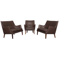 Pair of Sofas and Lounge Chair by Arne Vodder for Ivan Schlechter 7