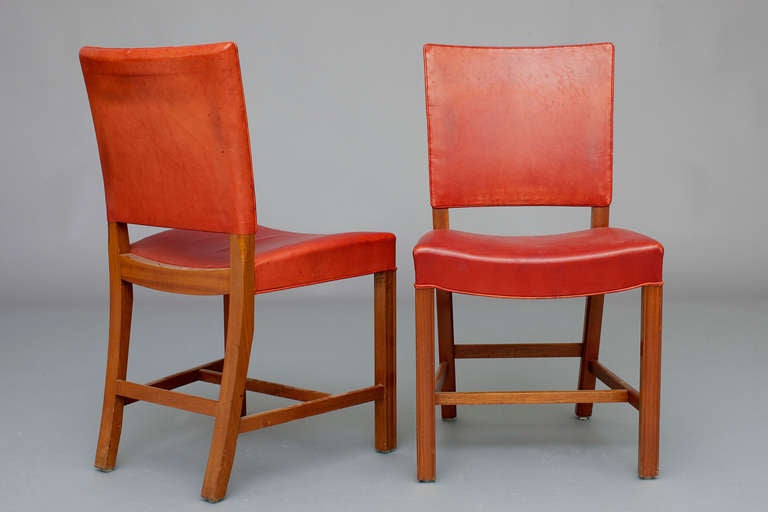 Mid-Century Modern Set of 4 Chairs by Kaare Klint for Rud. Rasmussen.