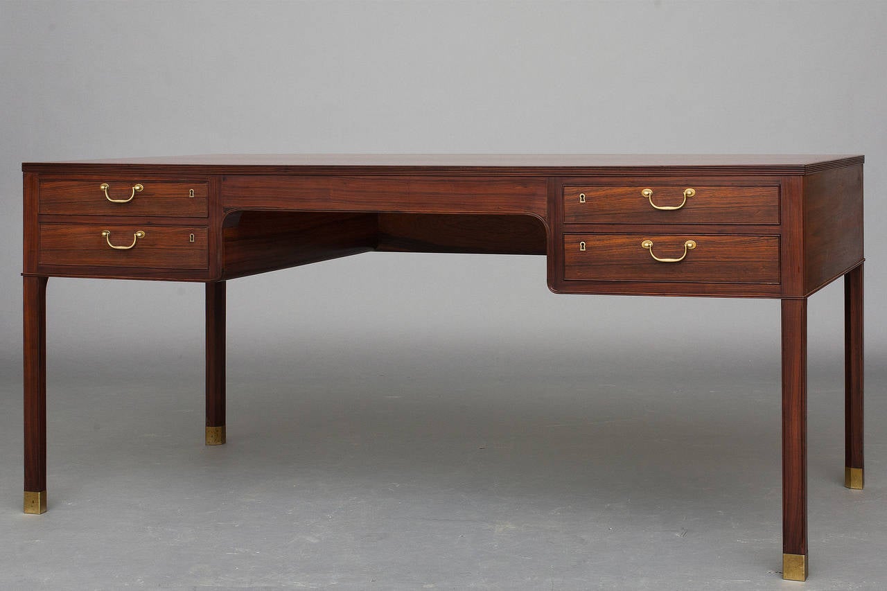 Desk by Ole Wanscher for A.J. Iversen.
Rosewood.
Nice refinished condition.