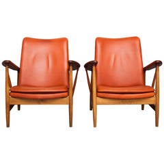 Pair of Lounge Chairs by Finn Juhl for Soren Willadsen