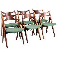 Set Of 6 "Sawbuck" Chairs By Hans J. Wegner For Carl Hansen & Son.