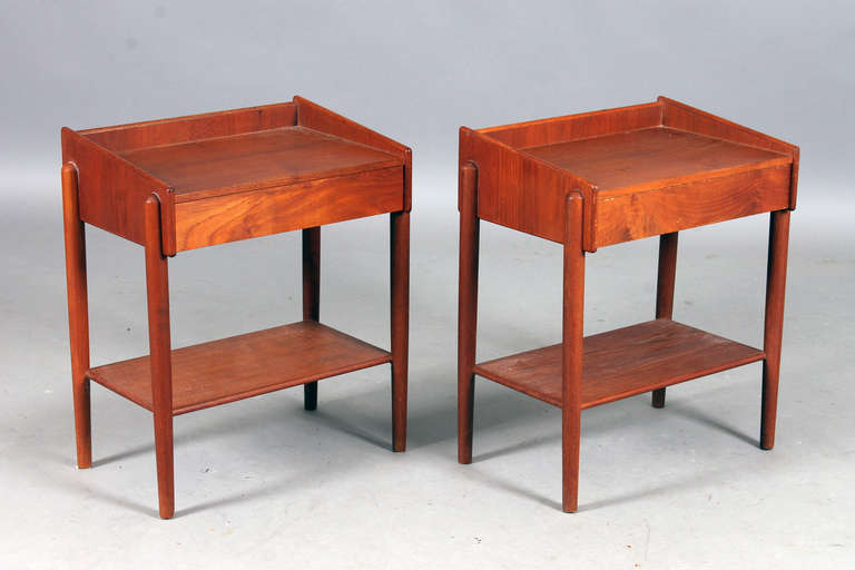 Pair of Side Tables by Børge Mogensen for Søborg Furniture.
Teak.
Nice vintage condition.