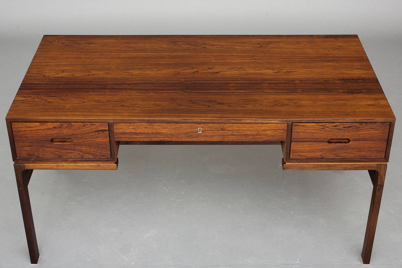 Rosewood Desk by Arne Wahl Iversen for Vinde Furniture.