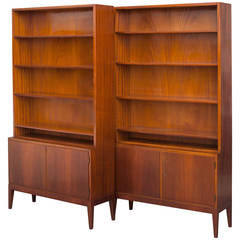 Pair of Bookcases with Cabinets by a Danish Cabinetmaker