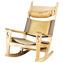 Rocking chair, "The Keyhole, " by Hans J. Wegner for Getama.