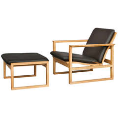 Lounge Chair with Ottoman by Børge Mogensen for Fredericia Furniture