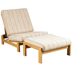Lounge Chair with Ottoman / Daybed by Hans J. Wegner for Getama