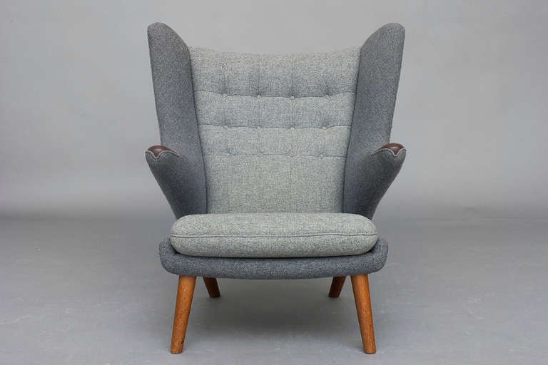 Mid-Century Modern Papa Bear Chair with Ottoman by Hans J. Wegner for AP Stolen