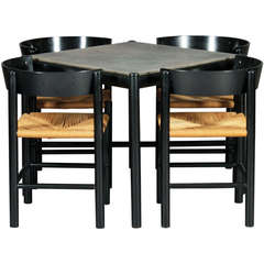 Set of Four Chairs and Table by Mogens Lassen for Fritz Hansen 9