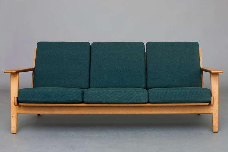 Danish Pair of Lounge Chairs and Three-Seat Sofa by Hans J. Wegner for Getama