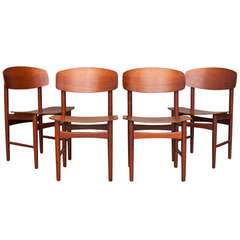 Set of 4 Shell chairs by Borge Mogensen for Soeborg Furniture & FDB. 9