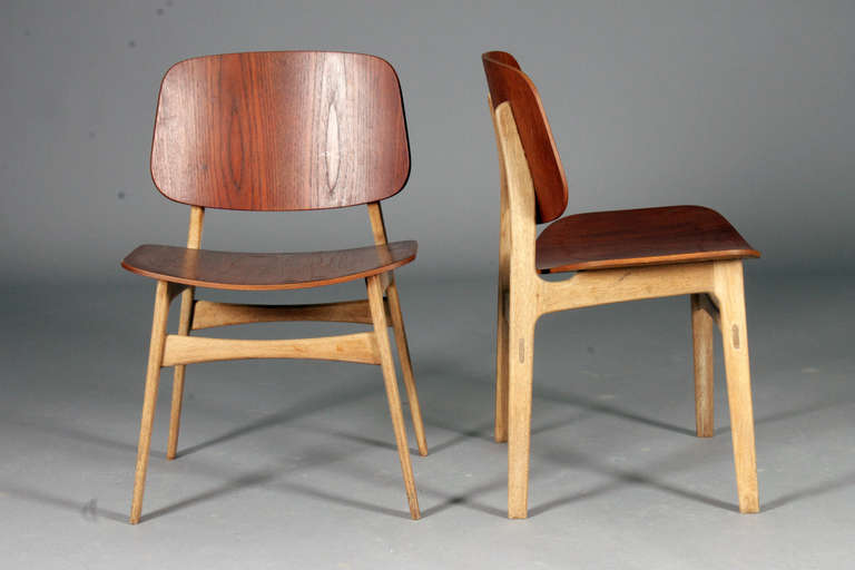 Mid-Century Modern Set of Six Shell Chairs by Borge Mogensen for Soeborg Furniture