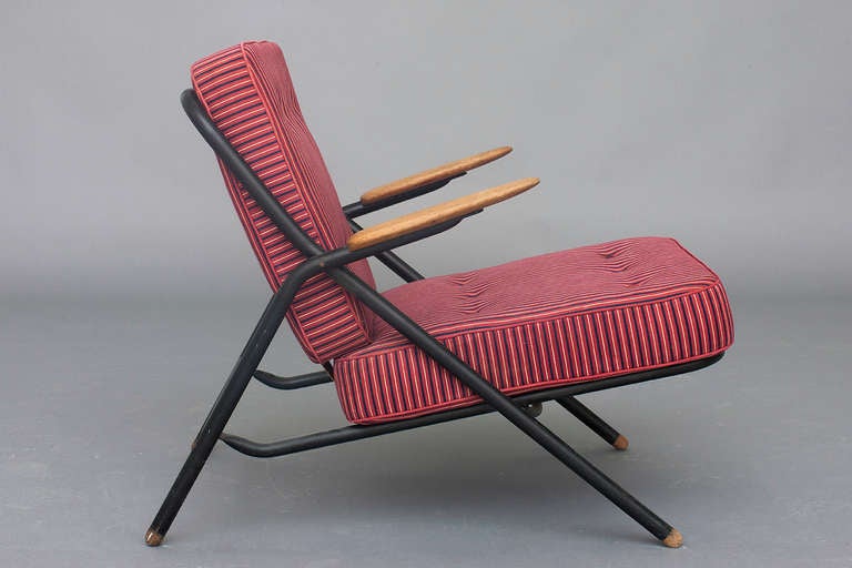 Danish Sawbuck Lounge Chair, Model GE 215, by Hans J. Wegner for Getama