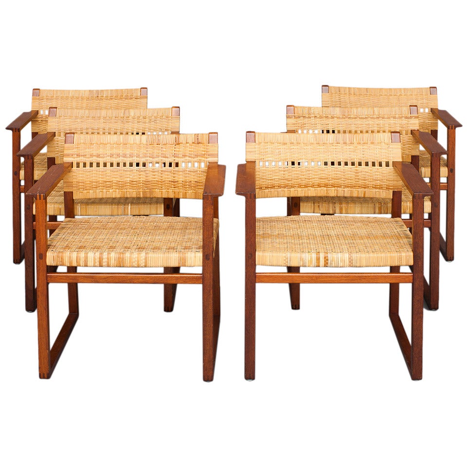 Set of Six Armchairs by Børge Mogensen for Soeborg Furniture