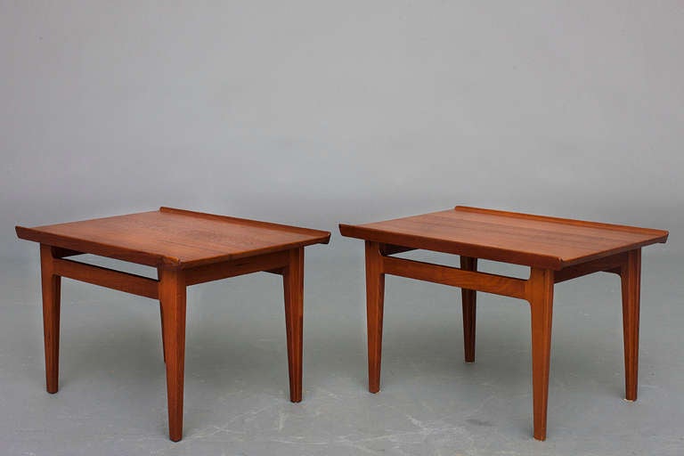 Pair of Side Tables by Finn Juhl for France & Daverkosen.
Solid teak.
Nice refinished condition.