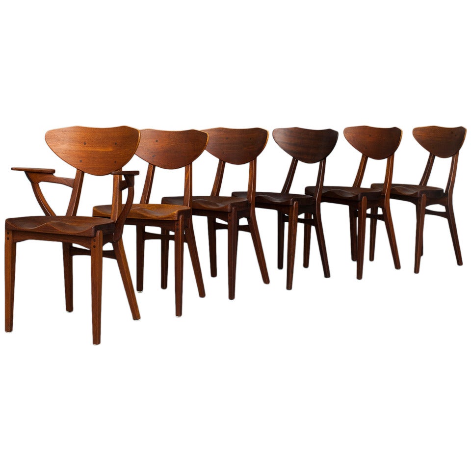 Set of Six Chairs by Richard Jensen and Kjærulff Rasmussen at 1stDibs