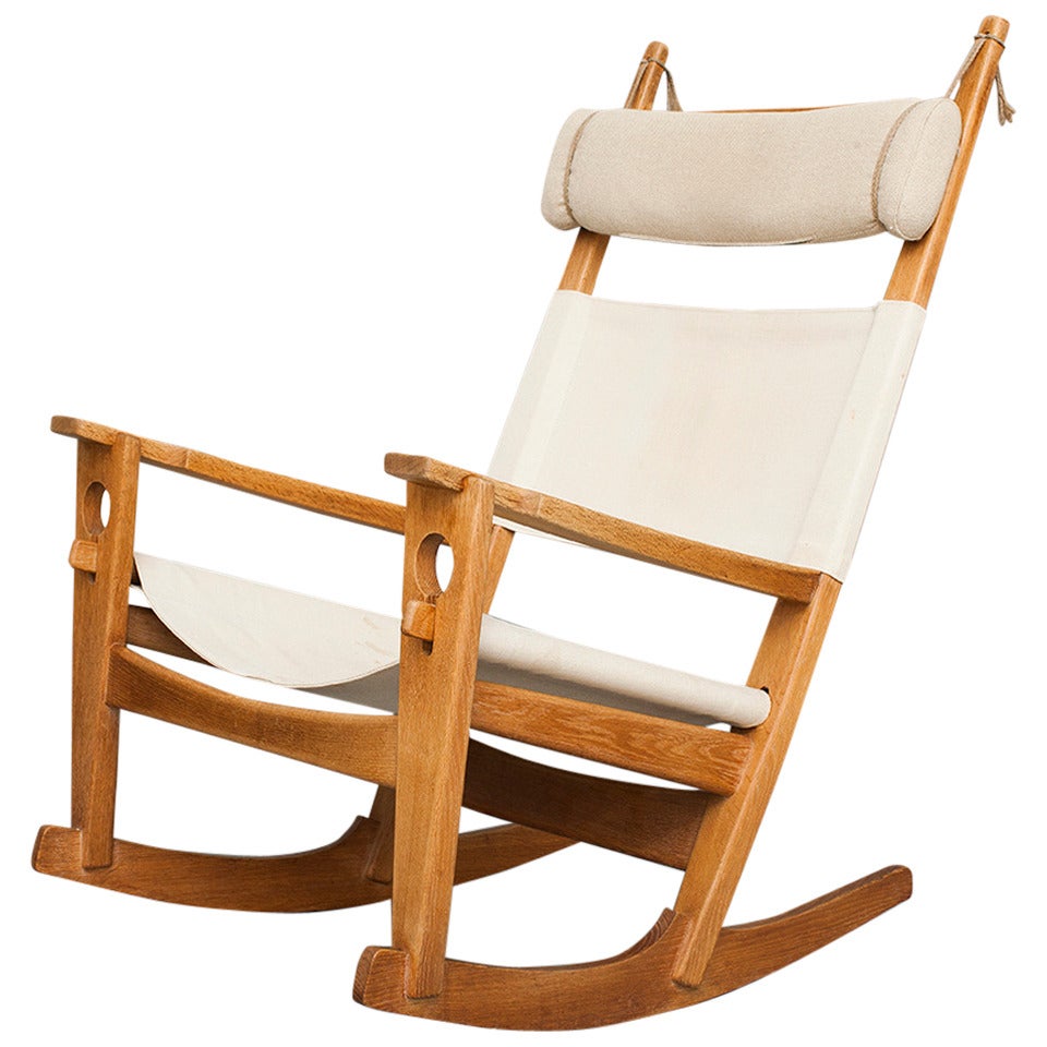 Rocking chair, "The Keyhole" by Hans J. Wegner for Getama.