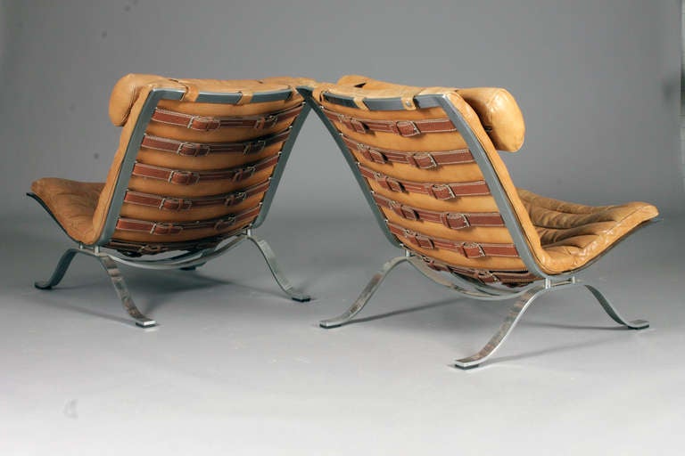Swedish Pair of Ari Lounge Chairs by Arne Norell.