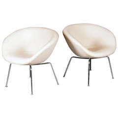 Pair of "The Pot" Lounge chairs by Arne Jacobsen.