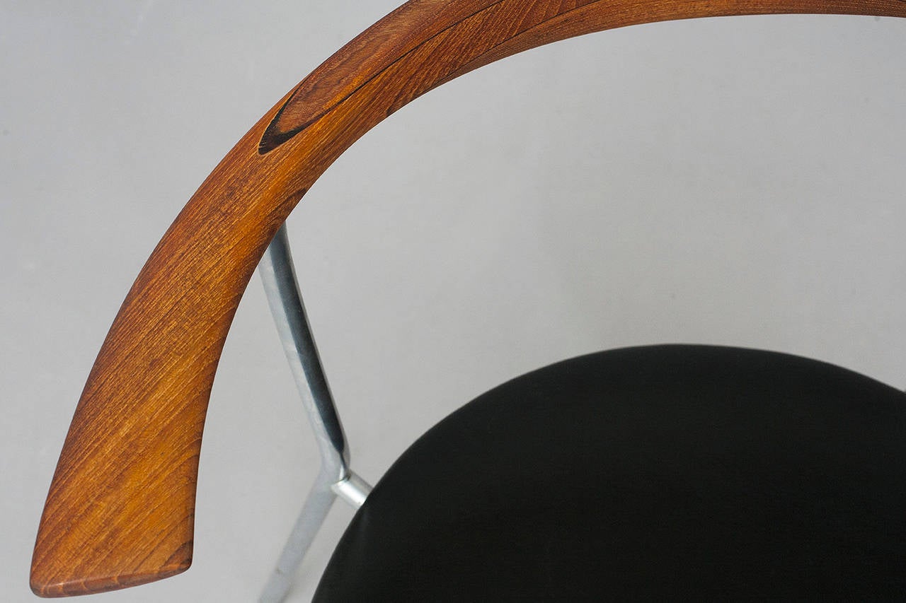 Stainless Steel Model JH701 armchairs by Hans J. Wegner for Johannes Hansen