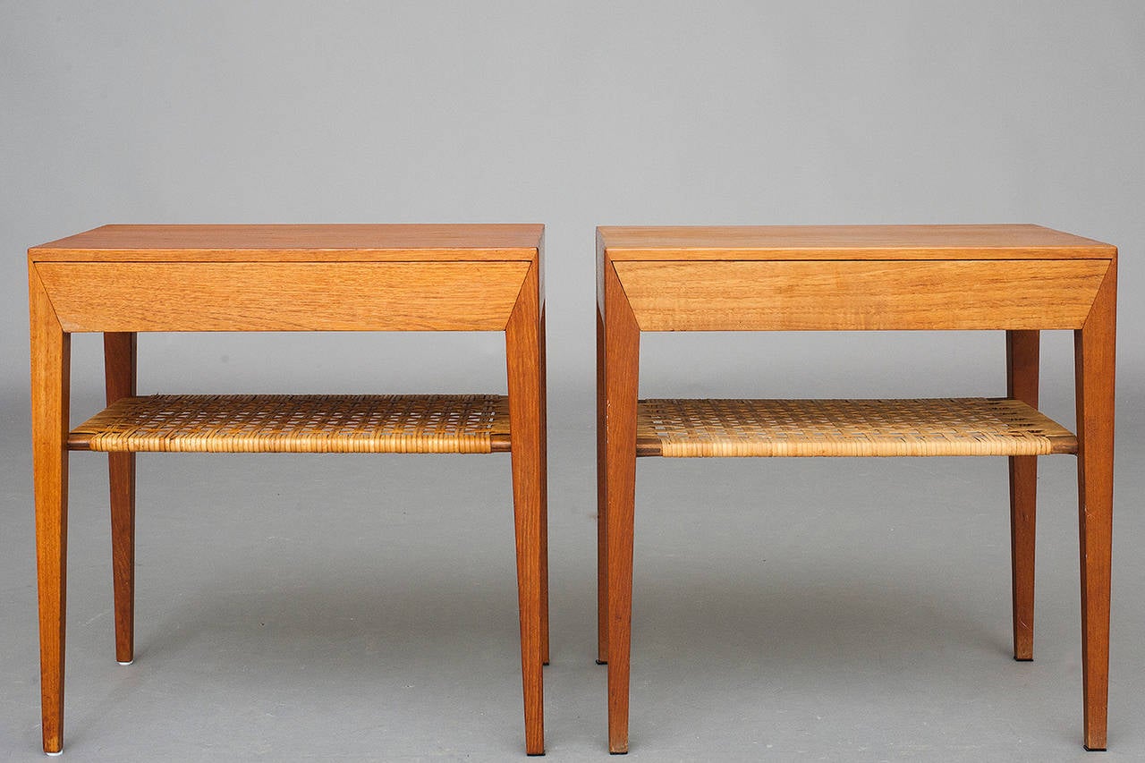 Danish Pair of Side Tables by Severin Hansen Jr. for Haslev Cabinetmakers.