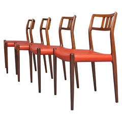 Set of Four Chairs by N.O. Moller for JL Moller